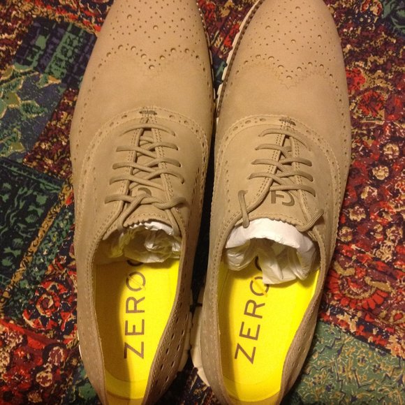 Cole Haan Men\'s ZeroGrand Beige Nubuck Leather Wingtip Oxfords-11.5M- New in Box main image 11